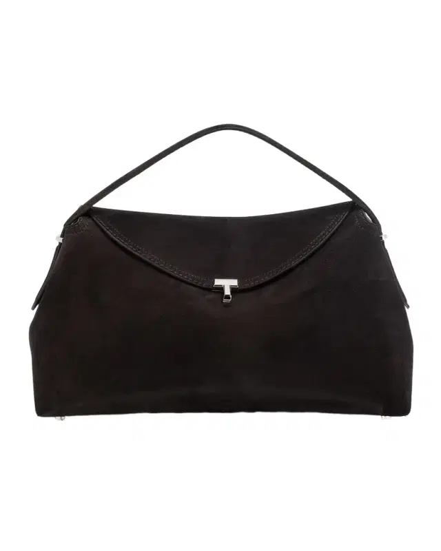 T-Lock Suede Top-Handle Bag