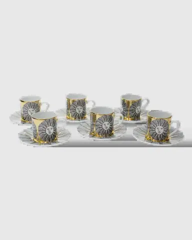 FORNASETTI Set 6 Coffee Cups Sole Sunny Face | Thumbnail 2