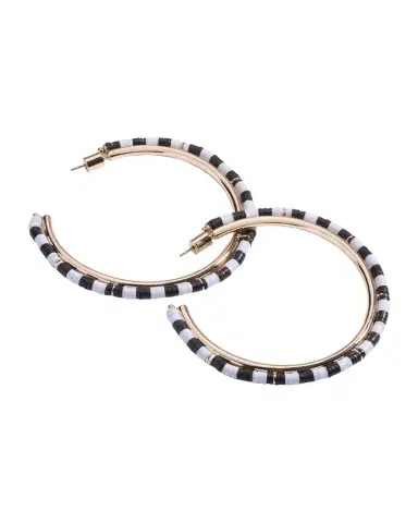 Elsie Frieda Anguilla Hoop Earrings with Heishi Beads | Thumbnail 1