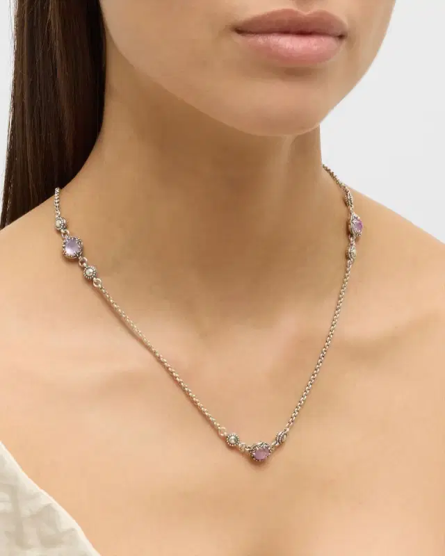 Gen K 2 Sterling Silver Mother-of-Pearl/Rock Crystal Necklace