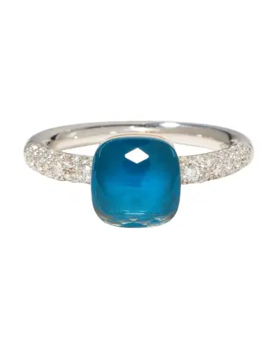 Pomellato Nudo 18K Gold Ring White Topaz & Diamonds, EU 52 / US 6 | Thumbnail 1