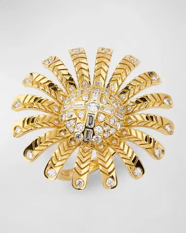 Harwell Godfrey 18K Yellow Gold Chubby Sunflower Diamond Ring, Size 6 | Thumbnail 2 Harwell Godfrey 18K Yellow Gold Chubby Sunflower Diamond Ring, Size 6 | Thumbnail 2