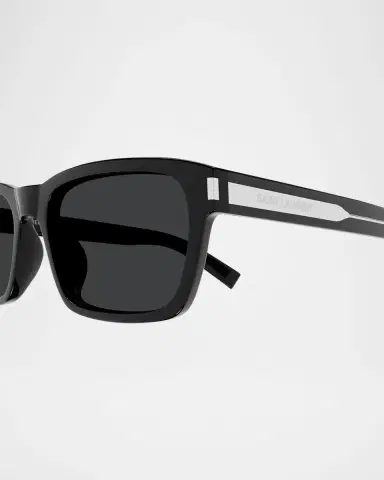 Saint Laurent Men 's Rectangle Acetate Sunglasses with Logo Detail | Thumbnail 2 Saint Laurent Men 's Rectangle Acetate Sunglasses with Logo Detail | Thumbnail 2