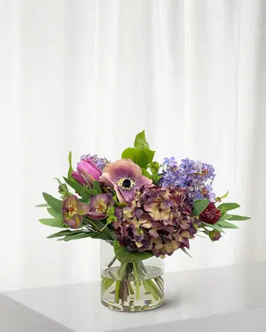 Winward Home Lilac Poppy Arrangement in a Vase | Thumbnail 1