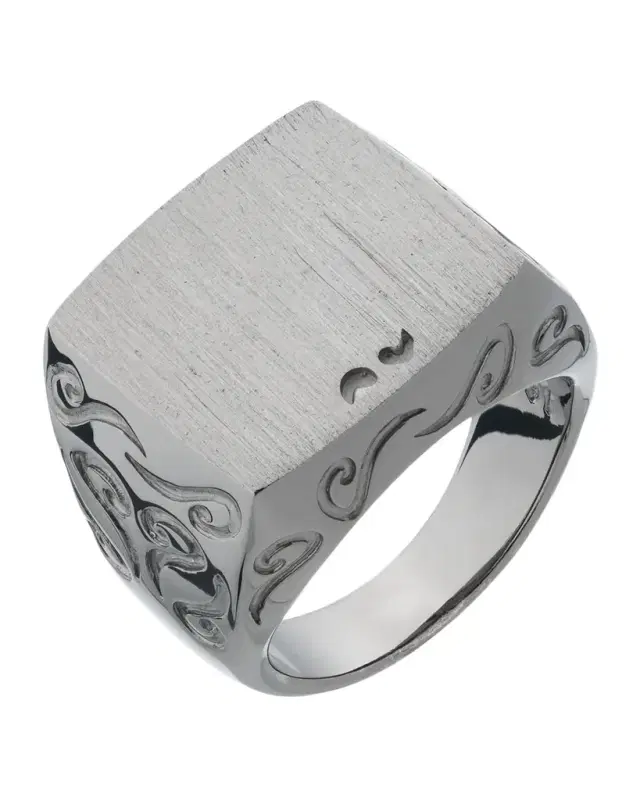 Men's Ara Square Signet Ring, Silver