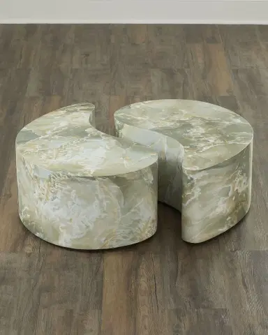 Arteriors Adeline Faux Marble Coffee Tables, Set of 2 | Thumbnail 2