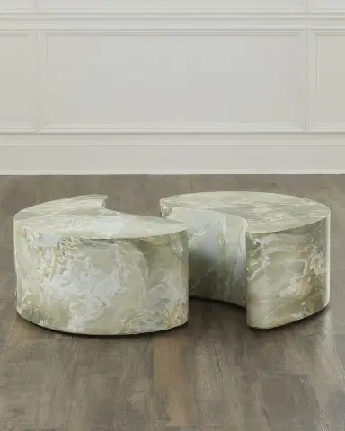 Arteriors Adeline Faux Marble Coffee Tables, Set of 2 | Thumbnail 3