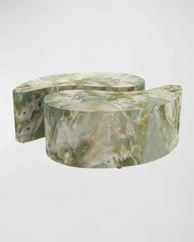 Arteriors Adeline Faux Marble Coffee Tables, Set of 2 | Thumbnail 7