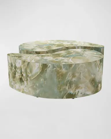 Arteriors Adeline Faux Marble Coffee Tables, Set of 2 | Thumbnail 8