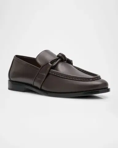 Bottega Veneta Men's Astaire Leather Knot Loafers | Thumbnail 2
