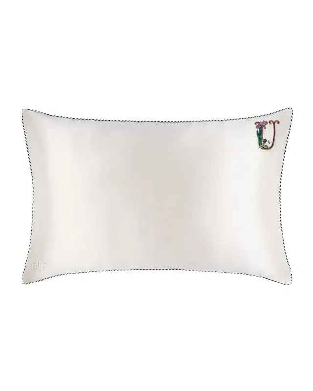 Slip Pure Silk Embroidered Queen Pillowcase