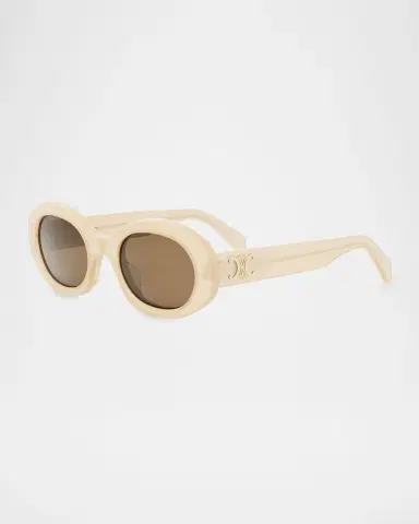Celine Men 's Triomphe Acetate Oval Sunglasses | Thumbnail 2 Celine Men 's Triomphe Acetate Oval Sunglasses | Thumbnail 2
