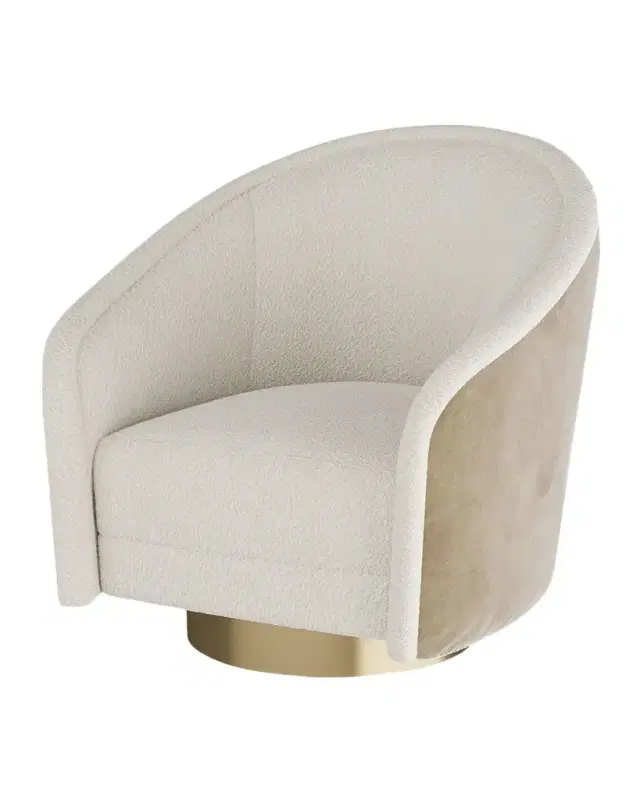 Arteriors Aljona Sherpa Swivel Chair