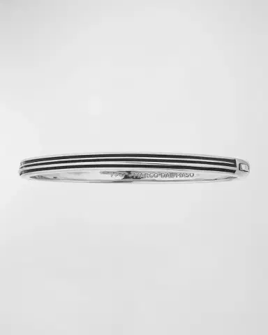 Marco Dal Maso Men 's Acies Thin Bangle Bracelet, Silver | Thumbnail 3
