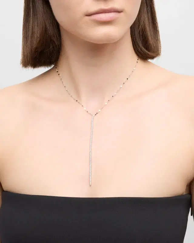 14K Gold Flawless Tennis Lariat with Diamonds