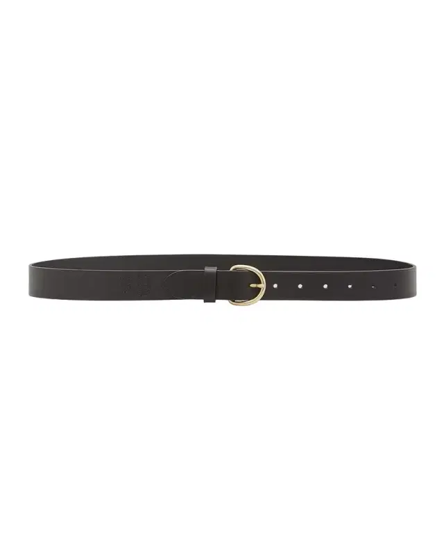 Il Bisonte Classic Calf Leather Buckle Belt
