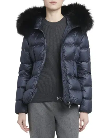 Moncler Boed Hooded Shearling-Trimmed Short Down Jacket | Thumbnail 1 Moncler Boed Hooded Shearling-Trimmed Short Down Jacket | Thumbnail 1