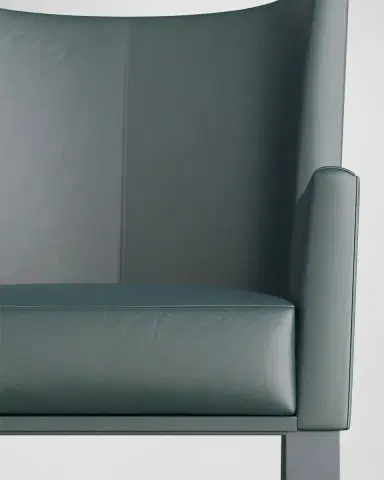 Arteriors Bleu Leather Wingback Chair | Thumbnail 3