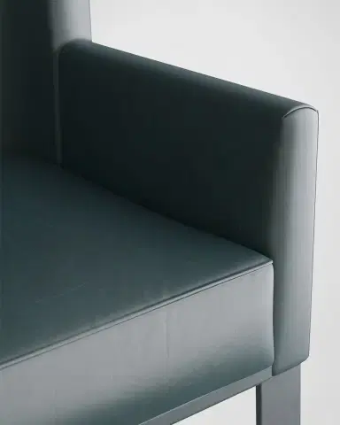 Arteriors Bleu Leather Wingback Chair | Thumbnail 4