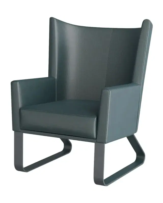 Arteriors Bleu Leather Wingback Chair