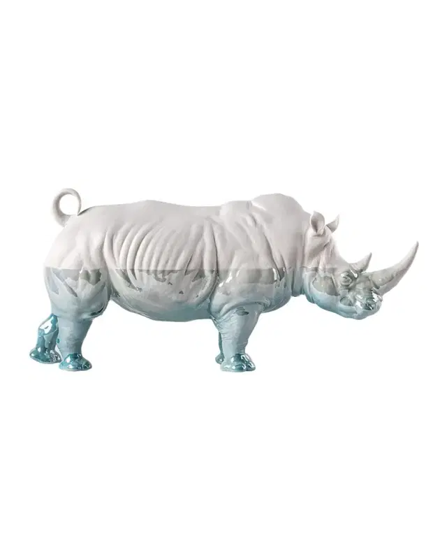Lladro White Rhino Underwater Sculpture