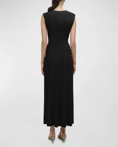 SIMKHAI Acacia Sleeveless Draped Midi Dress | Thumbnail 3 SIMKHAI Acacia Sleeveless Draped Midi Dress | Thumbnail 3