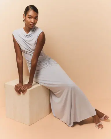 SIMKHAI Acacia Sleeveless Draped Midi Dress | Thumbnail 4 SIMKHAI Acacia Sleeveless Draped Midi Dress | Thumbnail 4