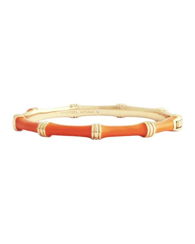Bamboo Enameled Hinged Bangle