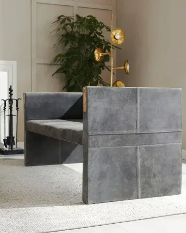 Arteriors Donovan Suede Settee | Thumbnail 2