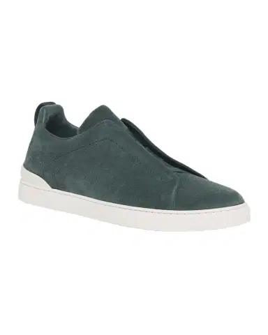ZEGNA Men 's Triple Stitch Suede Sneakers | Thumbnail 1