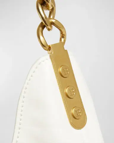 Balmain 1945 Hobo Bag in Monogram Crinkled Leather | Thumbnail 5