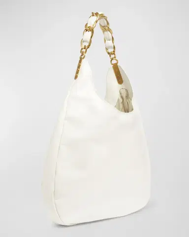 Balmain 1945 Hobo Bag in Monogram Crinkled Leather | Thumbnail 6