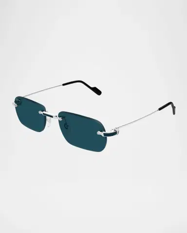 Cartier Men's Nylon & Metal Rectangle Sunglasses | Thumbnail 2 Cartier Men's Nylon & Metal Rectangle Sunglasses | Thumbnail 2
