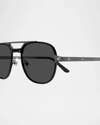 Cartier Men 's CT0477SM Metal Aviator Sunglasses | Thumbnail 2