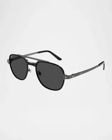 Cartier Men 's CT0477SM Metal Aviator Sunglasses | Thumbnail 3
