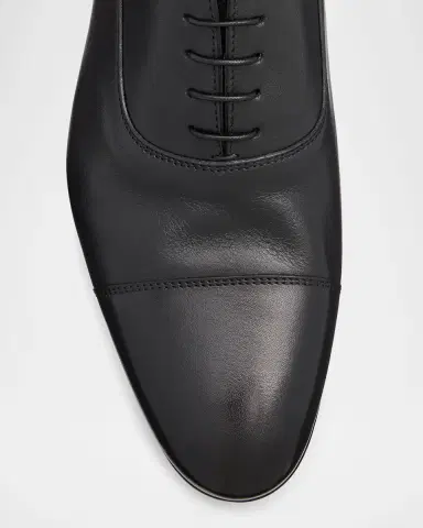 Santoni Men's Darian Calfskin Leather Oxfords | Thumbnail 5