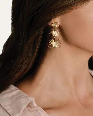 Anabel Aram Jewelry Triple Fan Palm Dangle Earrings, Small | Thumbnail 2