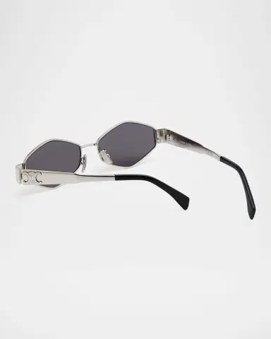 Celine Men's Triomphe Metal and Nylon Oval Sunglasses | Thumbnail 2 Celine Men's Triomphe Metal and Nylon Oval Sunglasses | Thumbnail 2