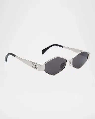 Celine Men's Triomphe Metal and Nylon Oval Sunglasses | Thumbnail 3 Celine Men's Triomphe Metal and Nylon Oval Sunglasses | Thumbnail 3