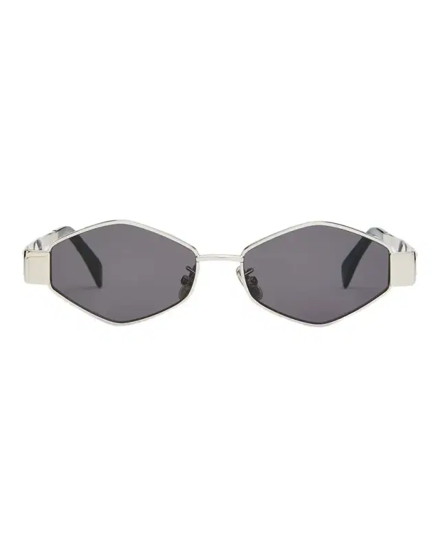 CELINE Men 's Triomphe Metal and Nylon Oval Sunglasses