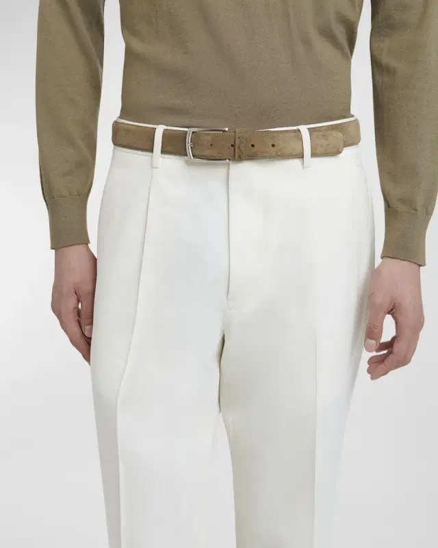 Men 's Triple Stitch Leather Belt