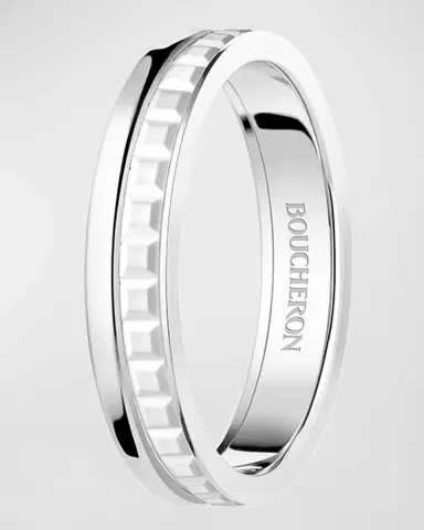 Boucheron Quatre 18K White Gold Double White Edition Band Ring | Thumbnail 2 Boucheron Quatre 18K White Gold Double White Edition Band Ring | Thumbnail 2