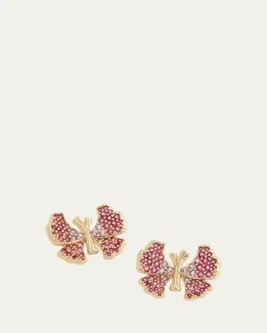 Anabel Aram Jewelry Butterfly Pave Stud Earrings | Thumbnail 3