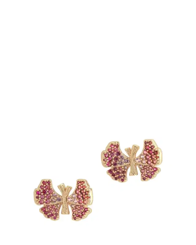 Anabel Aram Jewelry Butterfly Pave Stud Earrings