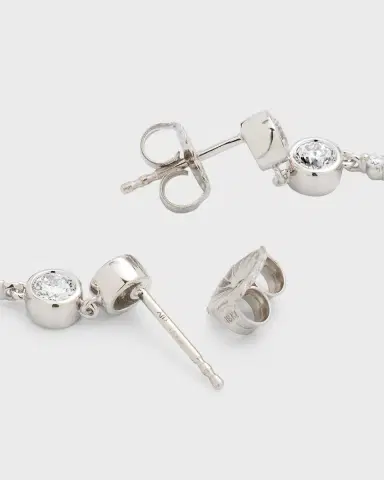 Neiman Marcus Diamonds 18K White Gold Diamond Drop Earrings, 2.06tcw, 1.75" drop | Thumbnail 3