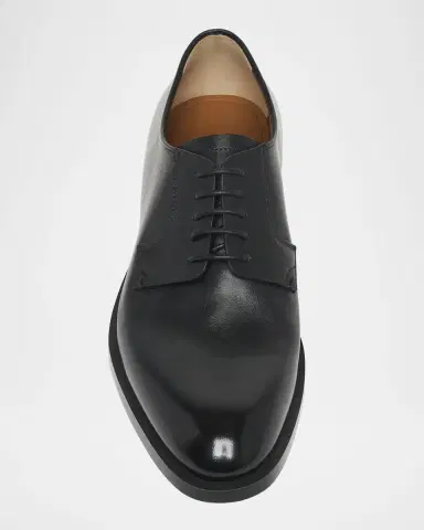 Zegna Men's Leather Lace-Up Derby Loafers | Thumbnail 4