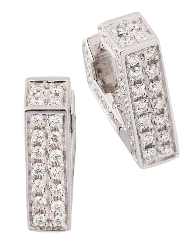 18K White Gold Mini Brute Diamanti Earrings