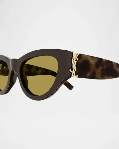 Saint Laurent YSL Acetate Cat-Eye Sunglasses | Thumbnail 3