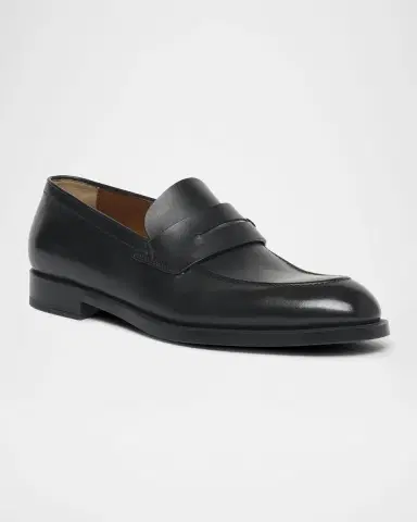 Zegna Men's Calfskin Penny Loafers | Thumbnail 2