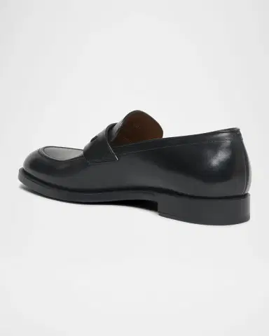 Zegna Men's Calfskin Penny Loafers | Thumbnail 3